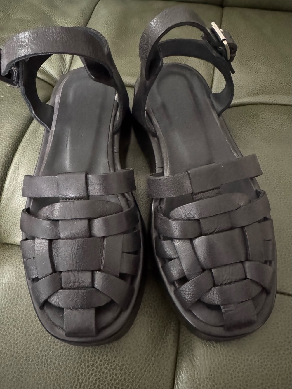 Either/Or Platform Fisherman sandals 37/black